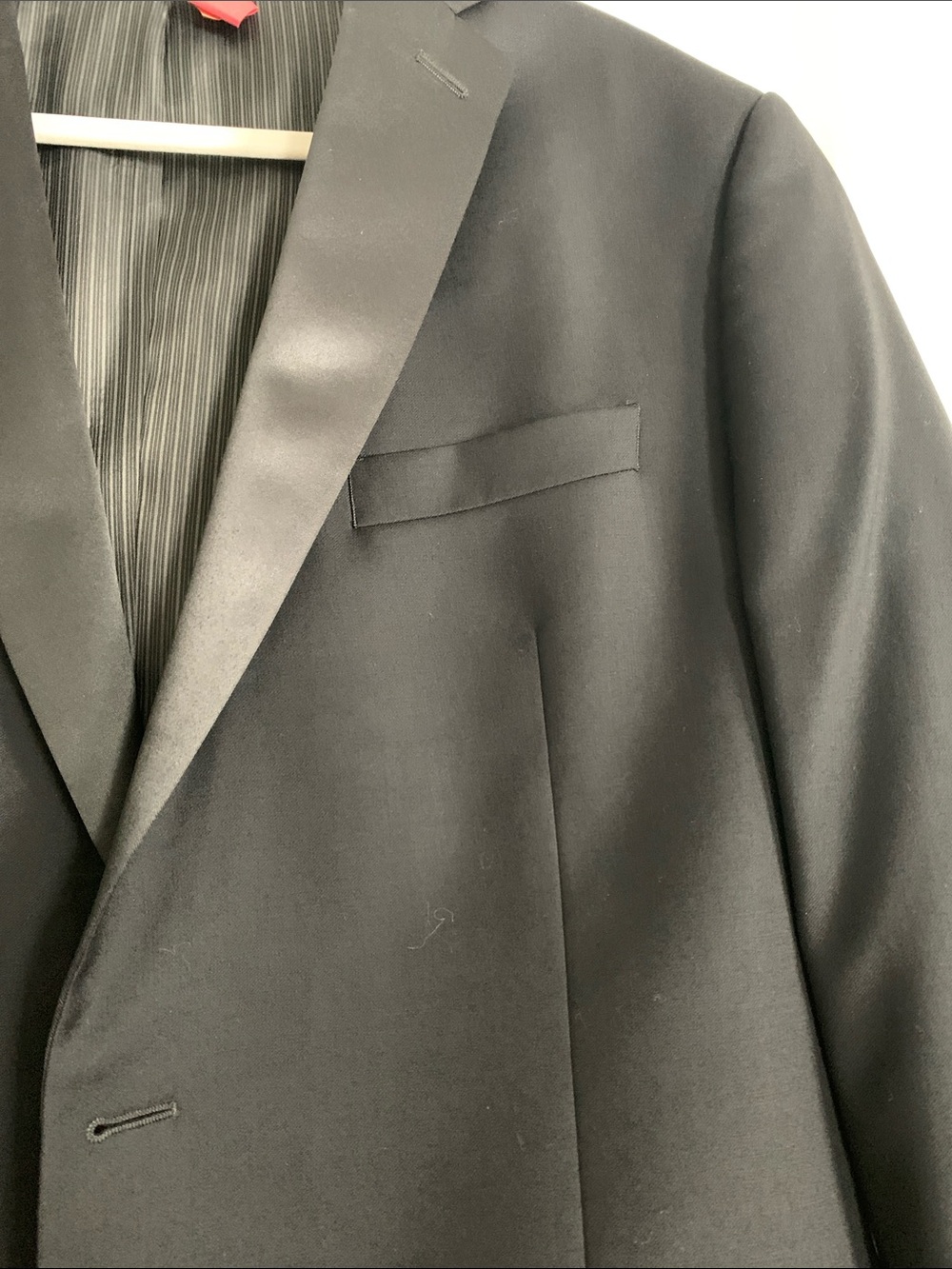 Calvin Klein Men's Black Satin Peak-Lapel Tuxedo Jacket with Pants - Picture 2 of 12